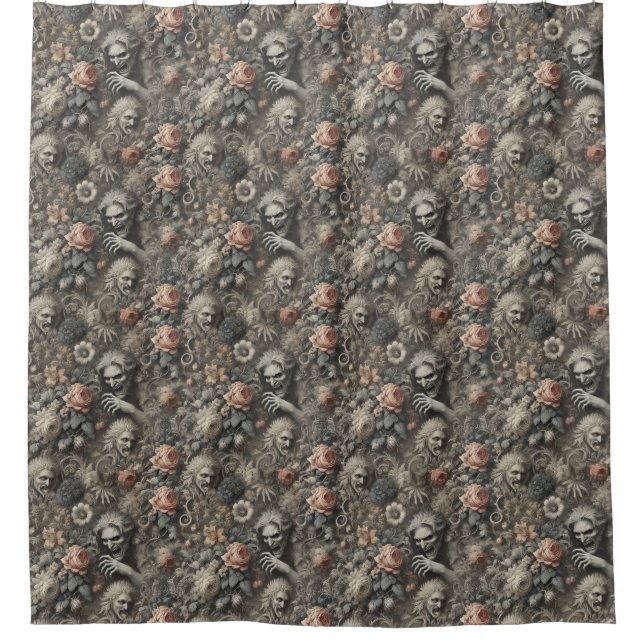 The Greys – Gothic Victorian Design Shower Curtain (Front)