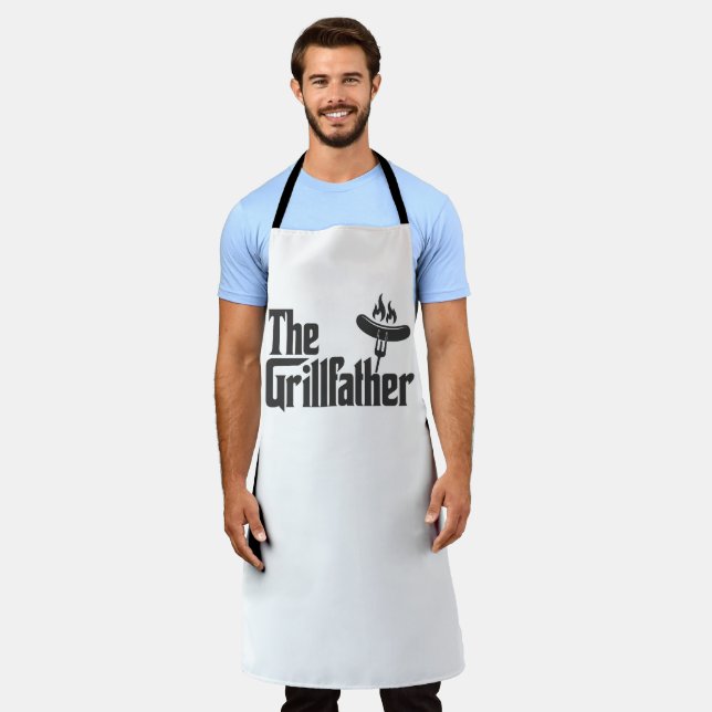 The Grill father Funny BBQ Dad Gift Apron (Worn)
