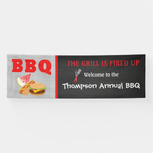 The Grill Is Fired Up... BBQ Food Banner