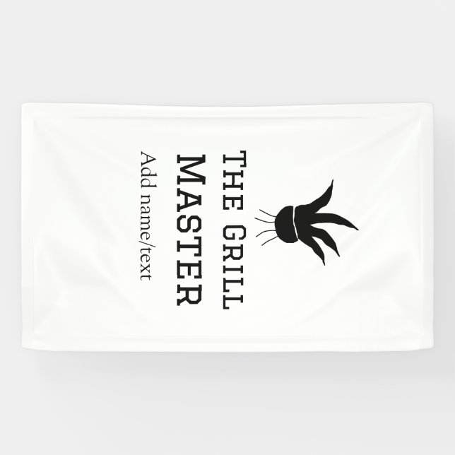 The grill master add name text cooking best barequ banner (Horizontal)