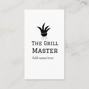 The grill master add name text cooking best barequ business card