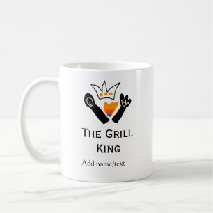 The grill master add name text cooking best barequ coffee mug