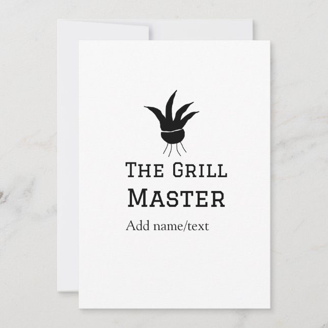 The grill master add name text cooking best barequ invitation (Front)