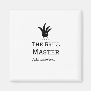 The grill master add name text cooking best barequ magnet