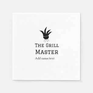 The grill master add name text cooking best barequ napkin