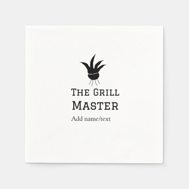 The grill master add name text cooking best barequ napkin (Front)