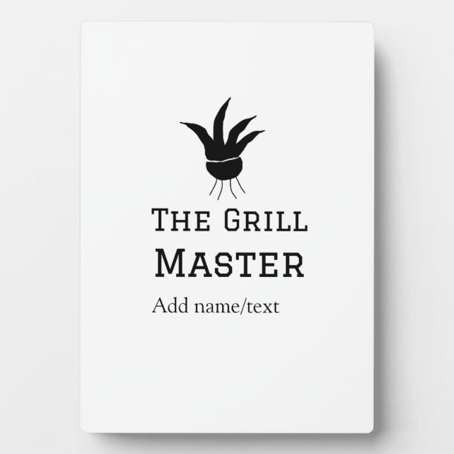 The grill master add name text cooking best barequ plaque (Front)