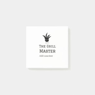 The grill master add name text cooking best barequ post-it notes