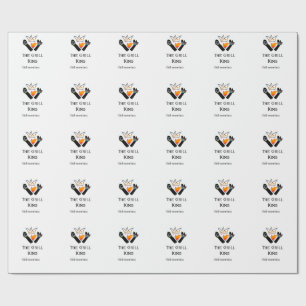 The grill master add name text cooking best barequ wrapping paper