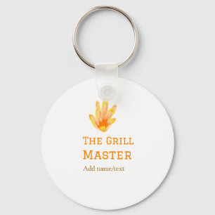 The grill master add name text cooking best yellow key ring