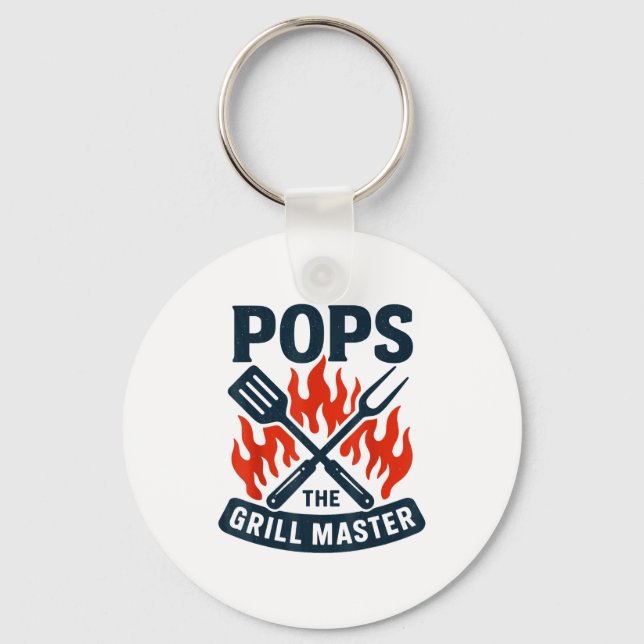 The Grill Master Bbq Father's Day Grandpa Grilling Key Ring (Front)