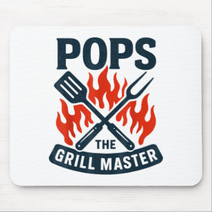 The Grill Master Bbq Father's Day Grandpa Grilling Mouse Mat