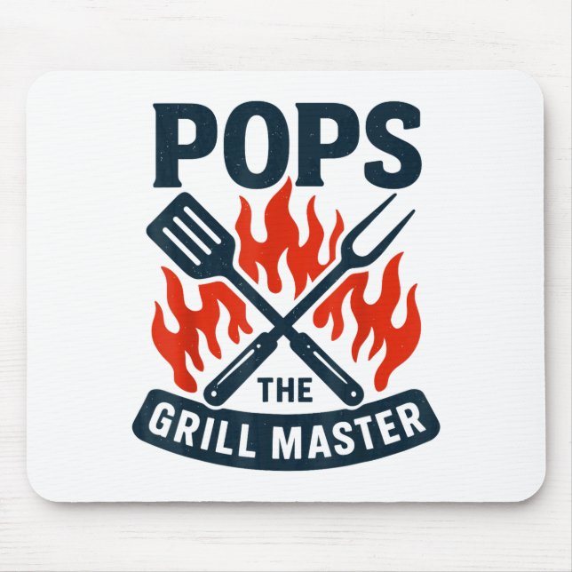 The Grill Master Bbq Father's Day Grandpa Grilling Mouse Mat (Front)