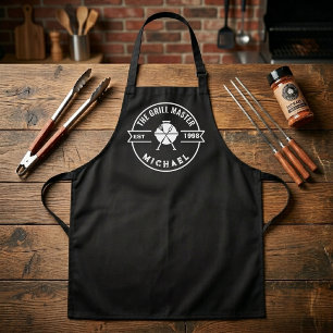 The Grill Master Established Year Custom Name Apron