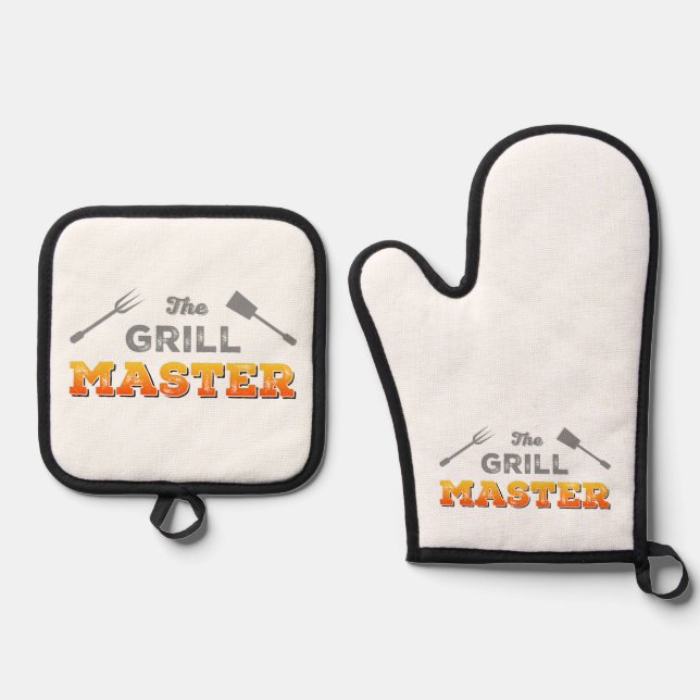 The Grill Master Pit Boss BBQ Oven Mitt & Pot Holder Set (Front)