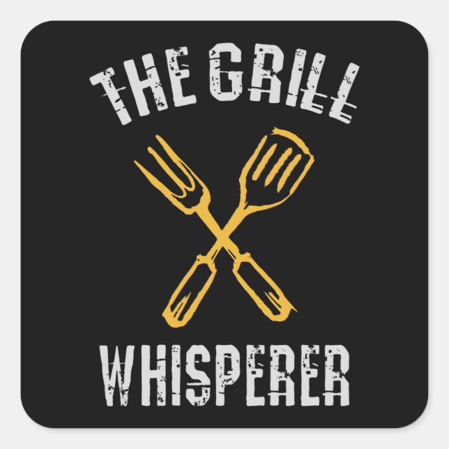 The Grill Whisperer Square Sticker (Front)