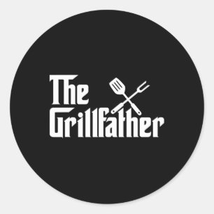 The Grillfather Bbq Grill And Smoker Rbecue Chef 1 Classic Round Sticker