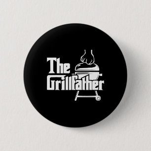 The Grillfather - Pitmaster Bbq Lover Smoker Grill 6 Cm Round Badge