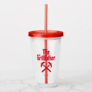 The Grillfather With Hot Dogs Acrylic Tumbler
