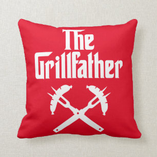 The Grillfather With Hot Dogs Cushion