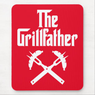 The Grillfather With Hot Dogs Mouse Mat