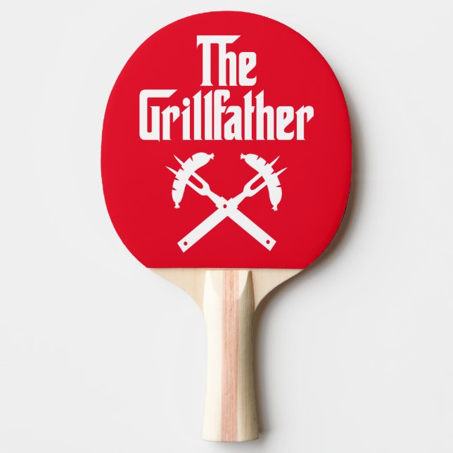 The Grillfather With Hot Dogs Ping Pong Paddle (Front)