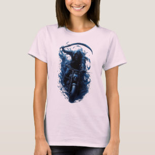 The Grim Reaper Biker on a Motorcycle T-Shirt
