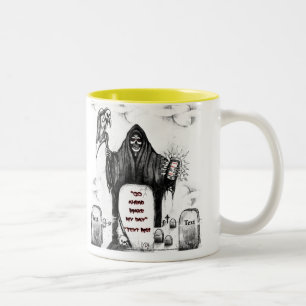 The Grim Reaper Collection by Clark Ulysse Two-Tone Coffee Mug