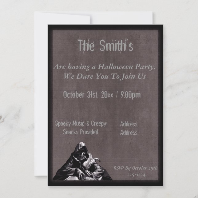 The Grim Reaper Halloween Invitation (Front)