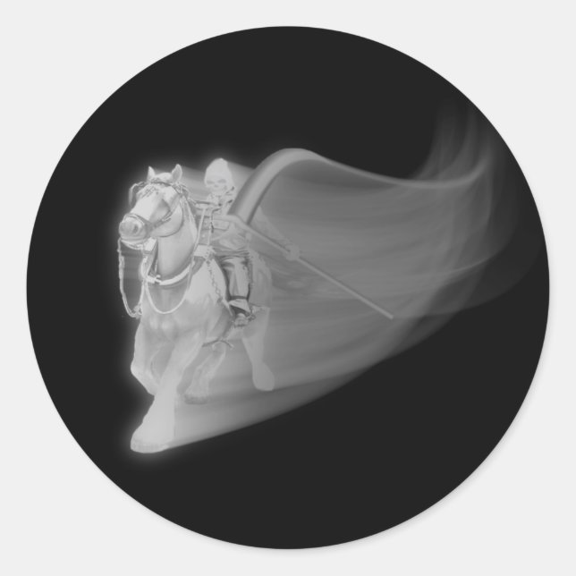 The Grim Reaper Rides Again Classic Round Sticker (Front)