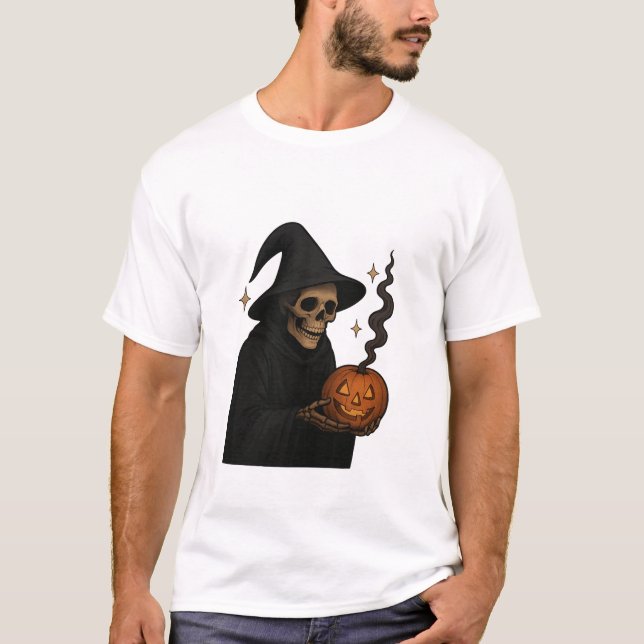 "The Grim Reaper’s Pumpkin – Halloween Edition T-Shirt (Front)