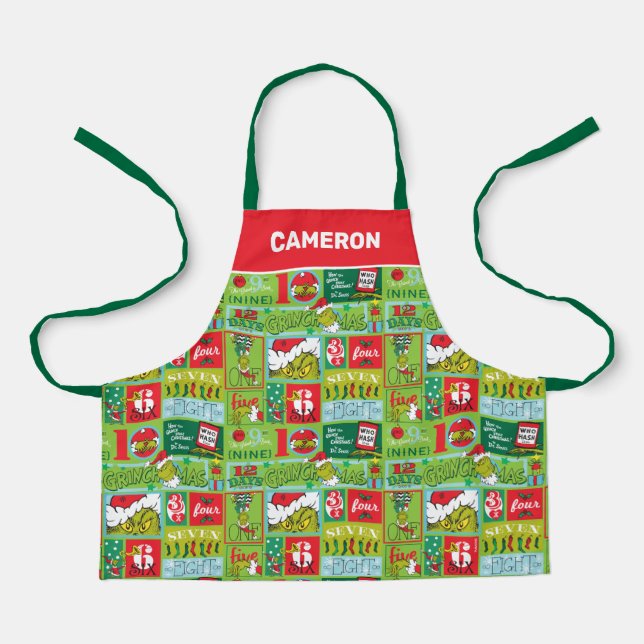 The Grinch | 12 Days of Grinchmas Pattern Apron (Front)