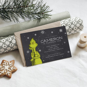 The Grinch Chalkboard 1st Birthday