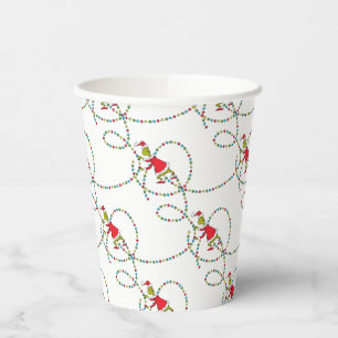 The Grinch Christmas Lights Pattern Paper Cups