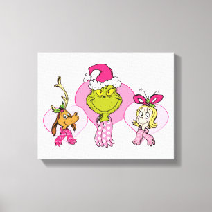The Grinch Crew in Pink Valentine's Portrait Canvas Print