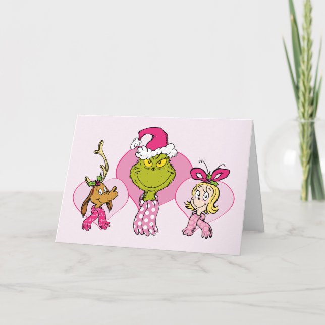 The Grinch Crew in Pink Valentine's Portrait Card (Front)