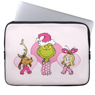 The Grinch Crew in Pink Valentine's Portrait Laptop Sleeve
