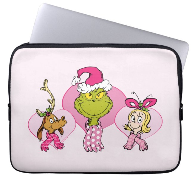 The Grinch Crew in Pink Valentine's Portrait Laptop Sleeve (Front)
