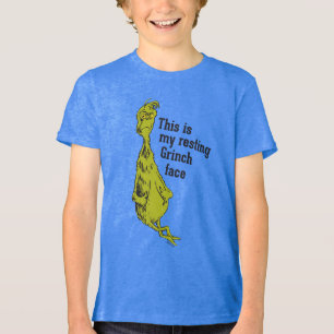 The Grinch   Funny Resting Grinch Face Tri-Blend Shirt