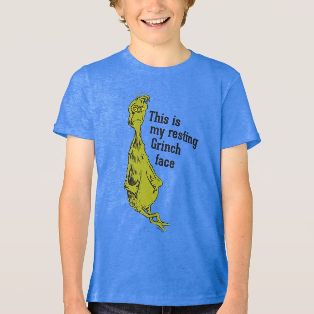 The Grinch | Funny Resting Grinch Face Tri-Blend Shirt (Front)