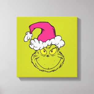 The Grinch in Pink Santa Hat Canvas Print