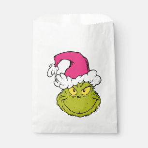 The Grinch in Pink Santa Hat Favour Bags