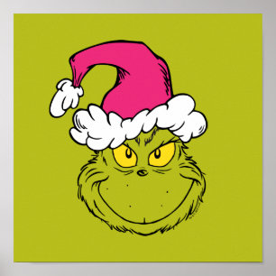 The Grinch in Pink Santa Hat Poster