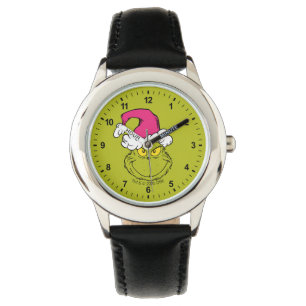 The Grinch in Pink Santa Hat Watch