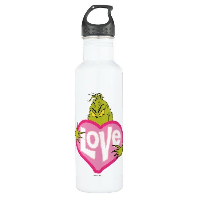 The Grinch | Love Pink Heart 710 Ml Water Bottle (Front)
