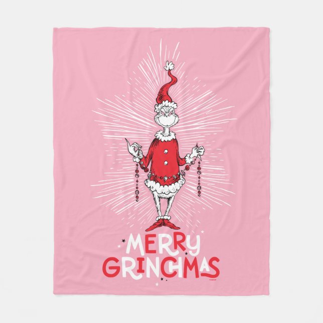 The Grinch | Merry Grinchmas Fleece Blanket (Front)