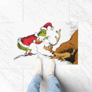 The Grinch Prepares Max the Reindeer Doormat