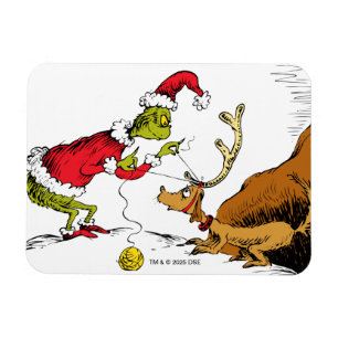 The Grinch Prepares Max the Reindeer Magnet