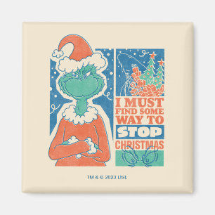 The Grinch   Stop Christmas Vintage Graphic Magnet