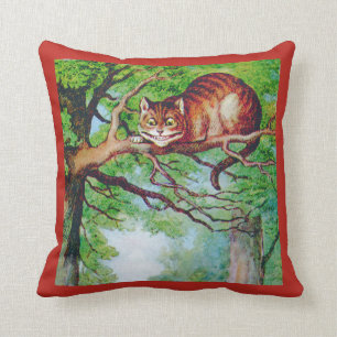 The Grinning Cheshire Cat in Wonderland Cushion